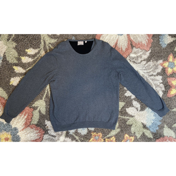 Hickey Freeman Sweater Mens Size XL Gray Cotton Cashmere Preppy Casual Pullover - Picture 7 of 7